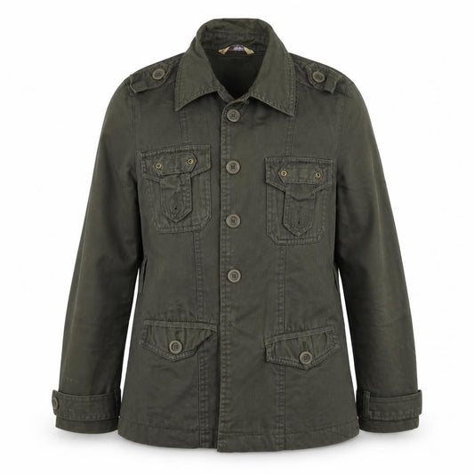 Front view of Papaya women’s green jacket, size UK 10
