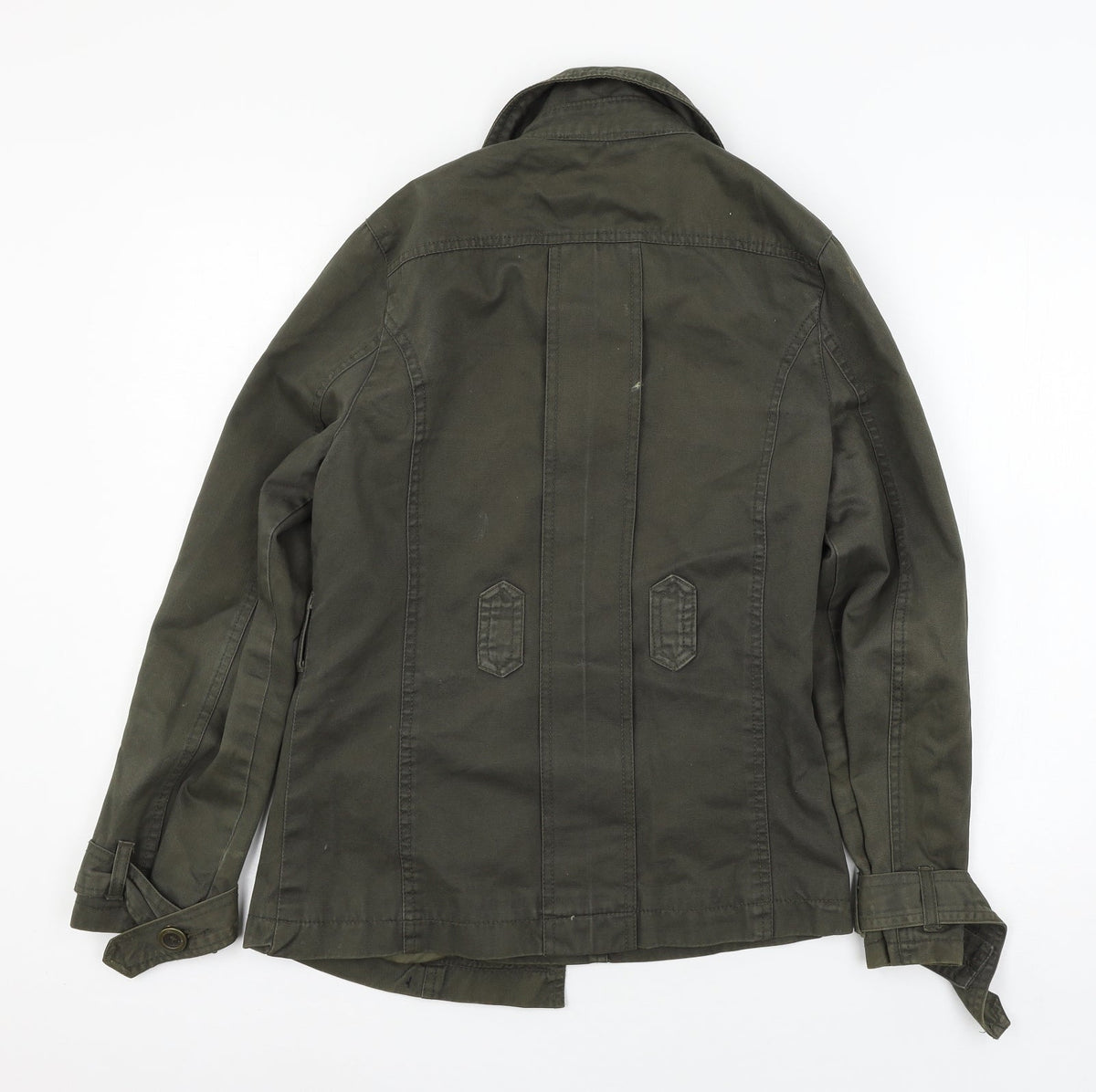 Back view of Papaya women’s green jacket, size UK 10