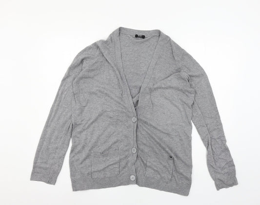 F&F Womens Grey  Knit Cardigan Jumper Size 16