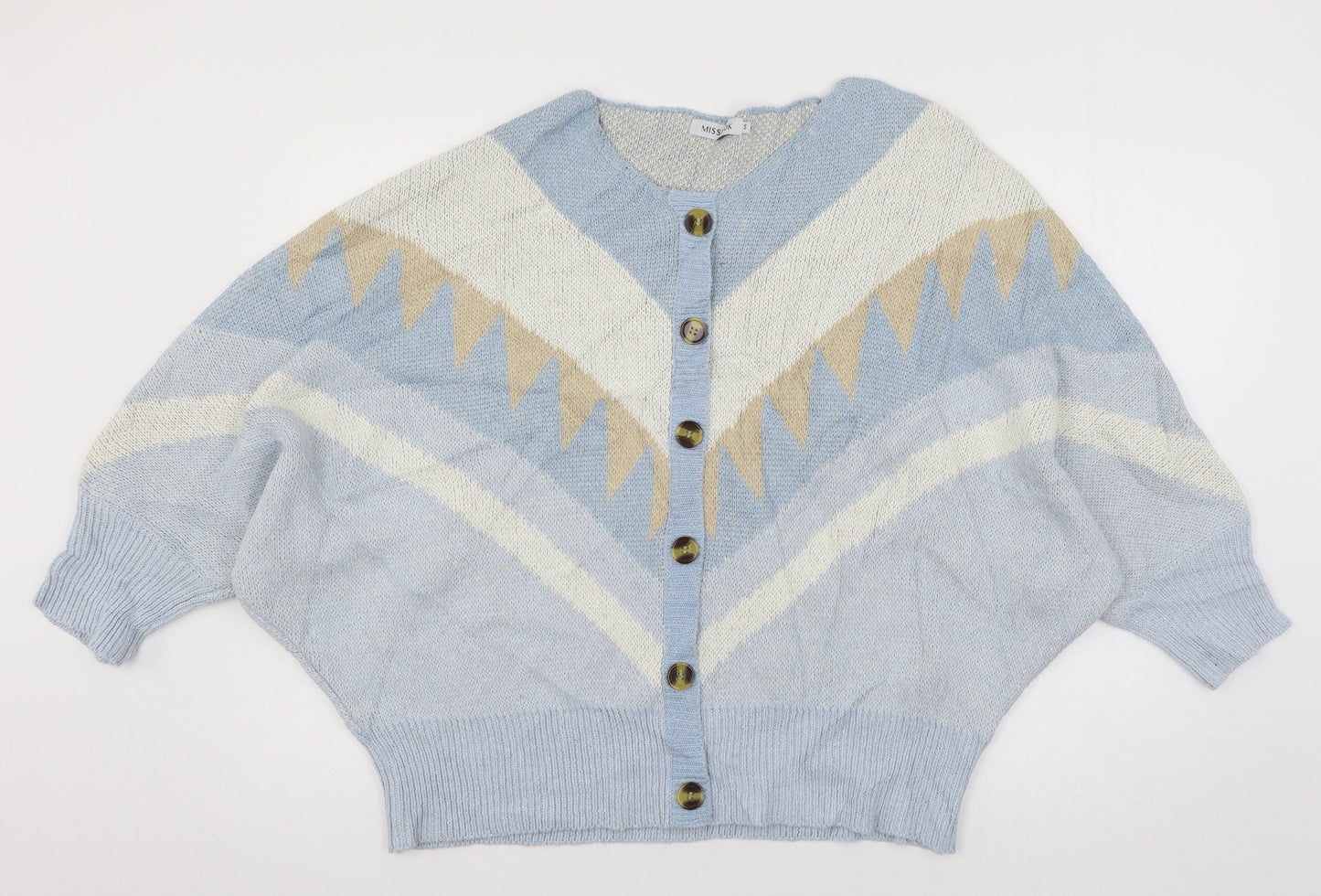 Miss Look Womens Blue  Knit Cardigan Jumper Size S