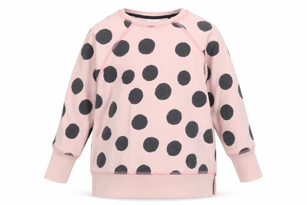 NEXT Girls Pink Polka Dot Jersey Pullover Sweatshirt Size 5 Years