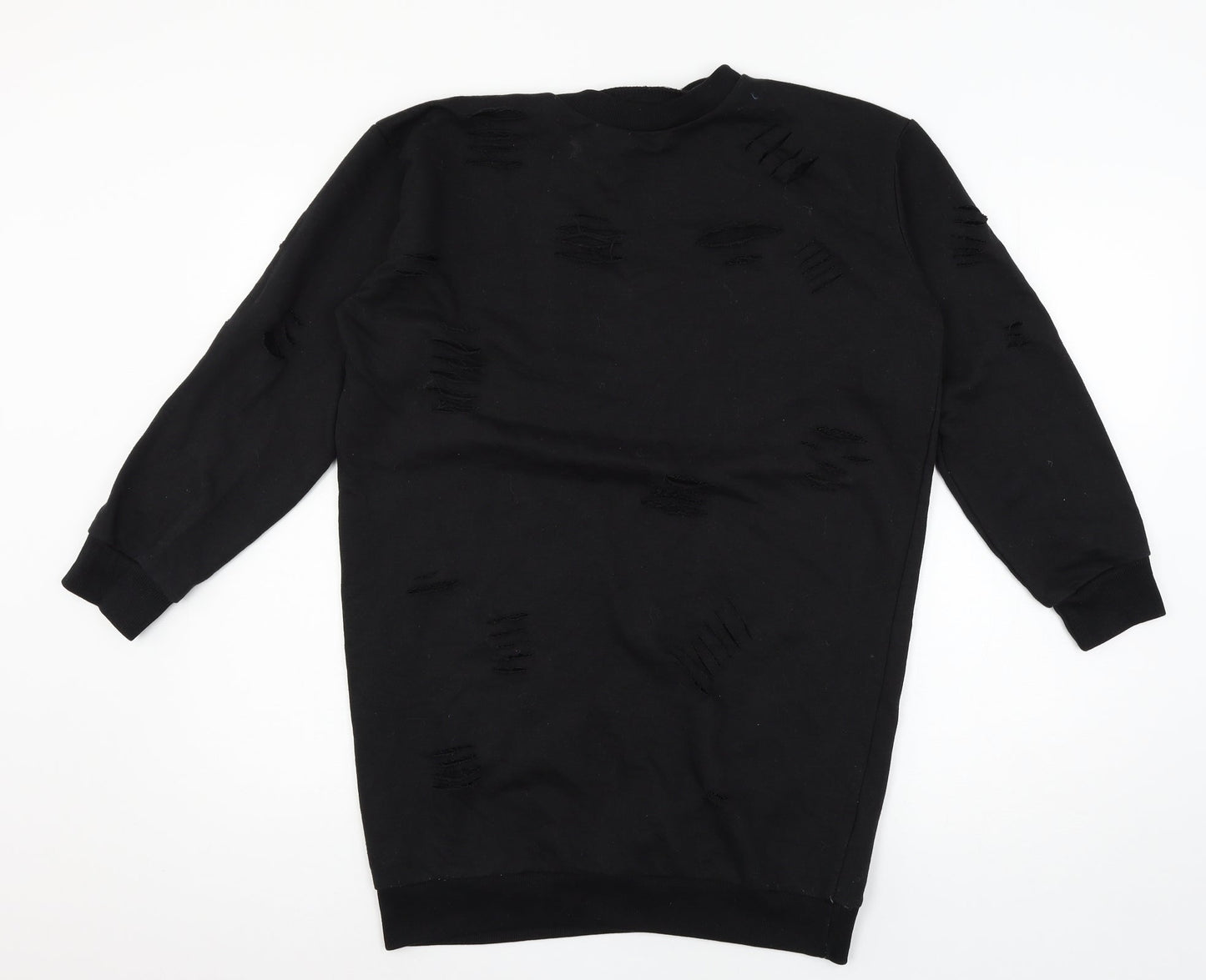 Parisian Womens Black  Jersey Pullover Sweatshirt Size 8  - Distressed