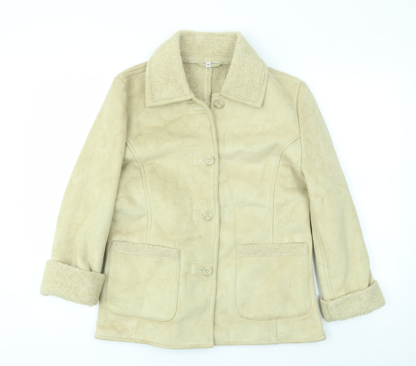 Preworn Womens Beige   Jacket Coat Size 14