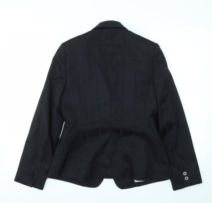 Next Womens Black Striped  Jacket Blazer Size 6