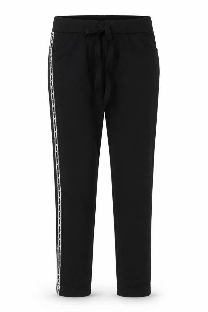 Preworn Womens Black   Trousers  Size 32 in L29 in - beaded detail