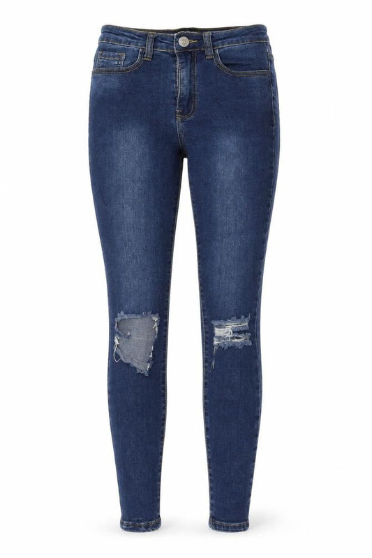 PRETTYLITTLETHING Womens Blue  Denim Skinny Jeans Size 4 L26 in