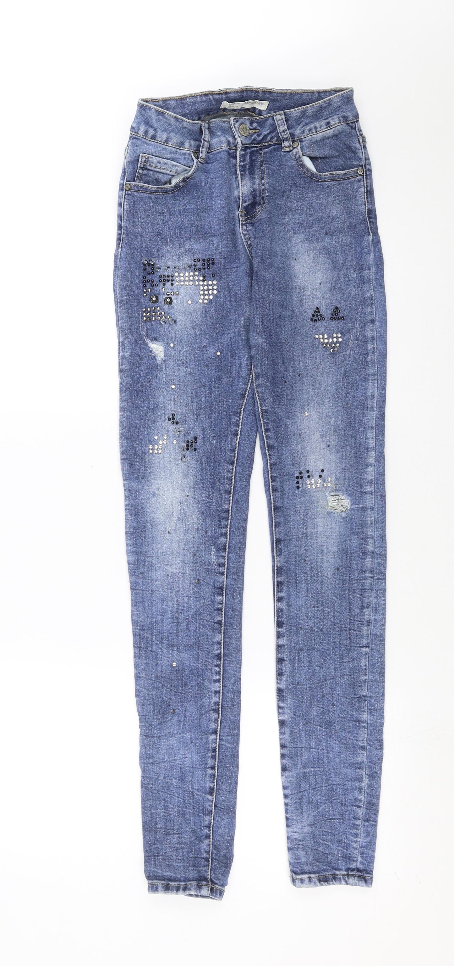 Monday Womens Blue  Denim Skinny Jeans Size S L31 in - beaded