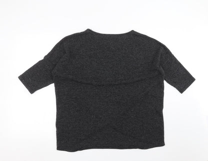 QED London Womens Grey Geometric Knit Pullover Jumper Size L