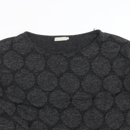 QED London Womens Grey Geometric Knit Pullover Jumper Size L