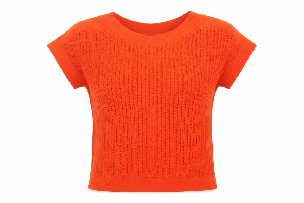 Bonprix Womens Orange Striped Pullover Jumper Size S