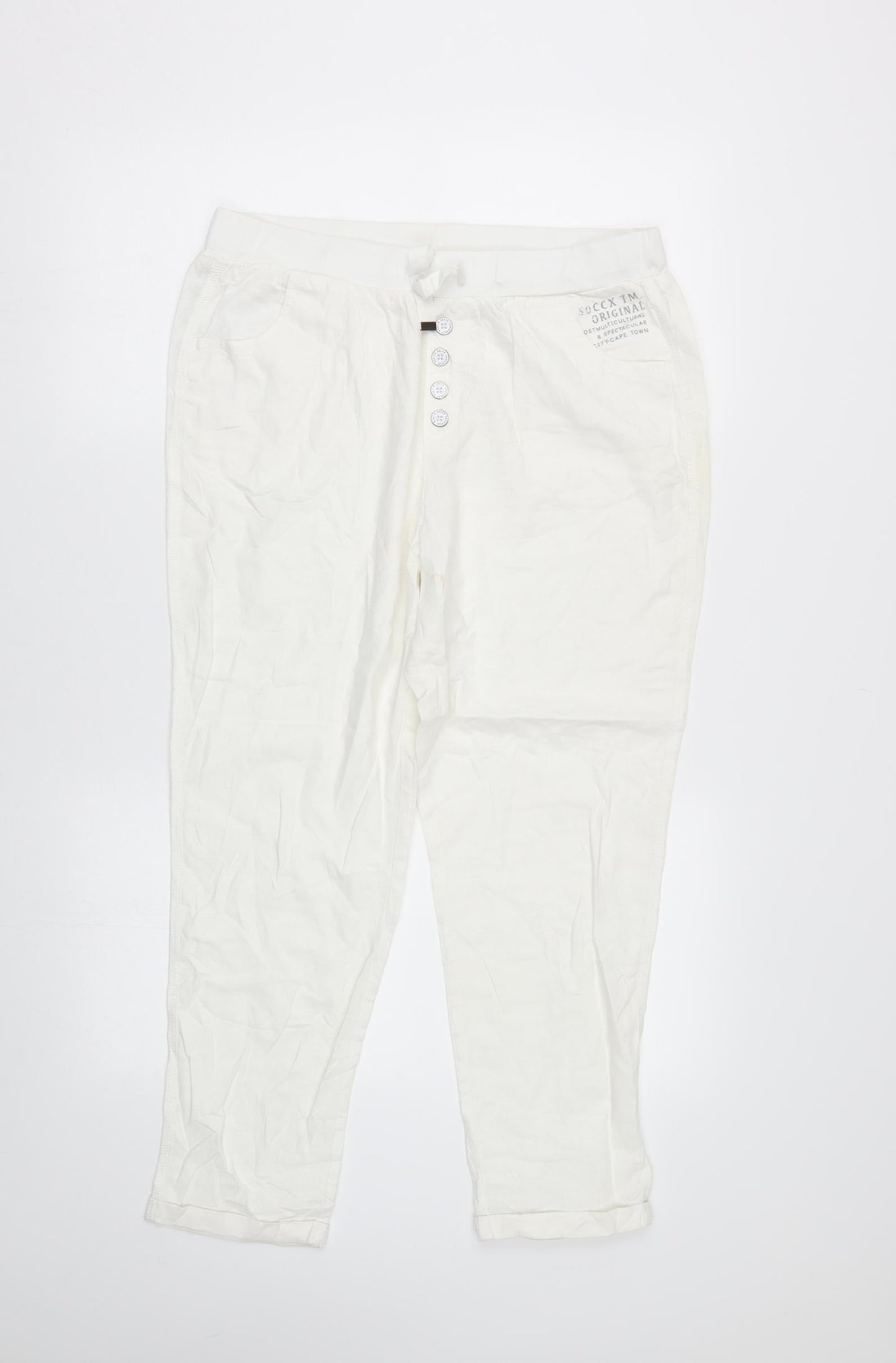 Soccx Womens White   Trousers  Size M L24 in