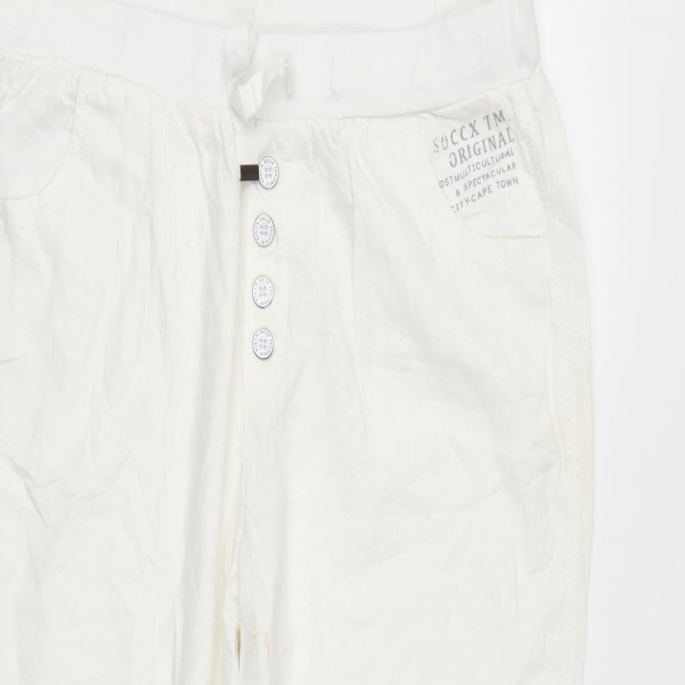 Soccx Womens White   Trousers  Size M L24 in