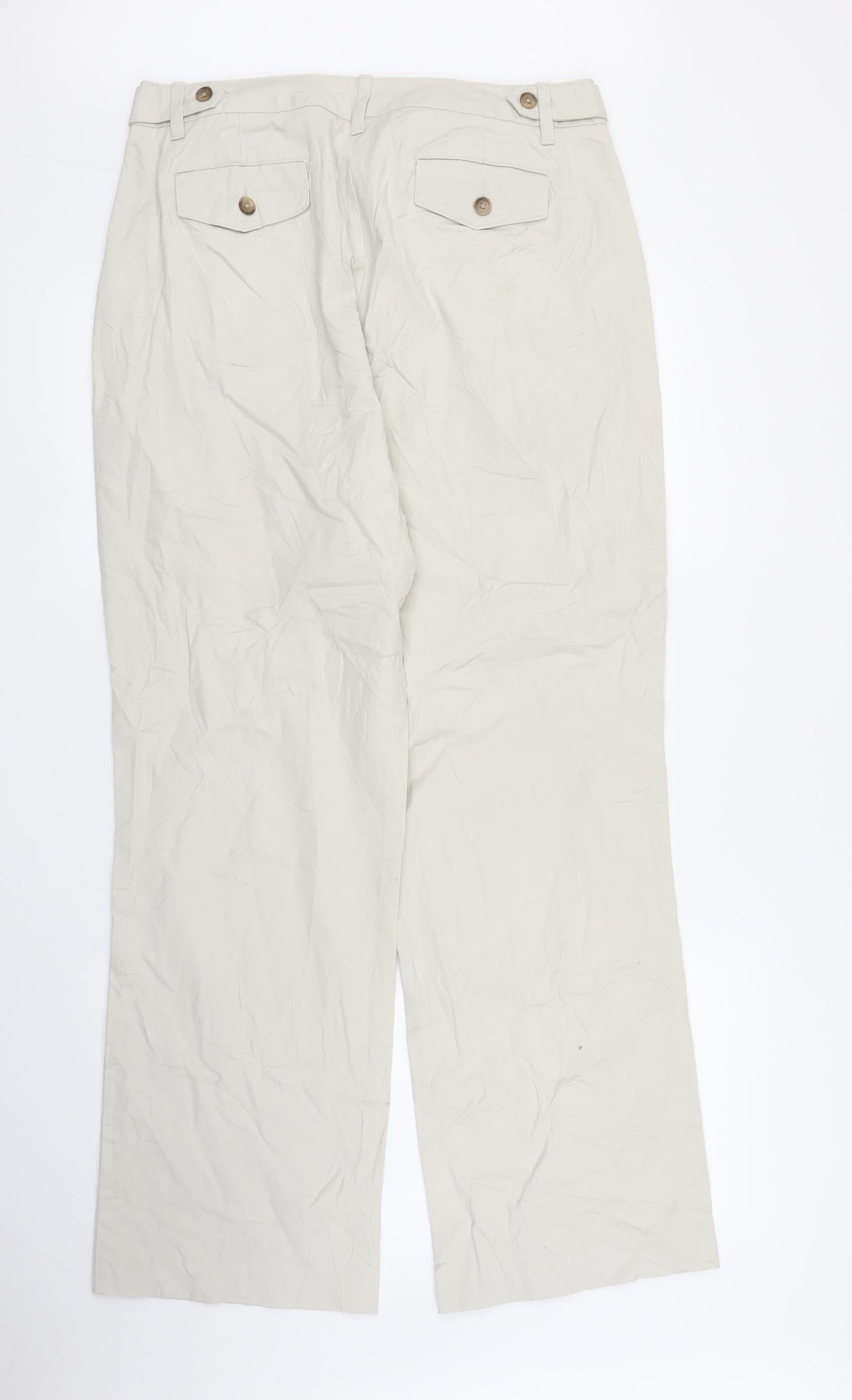 Lands' End Womens Beige   Carpenter Trousers Size 12 L28 in