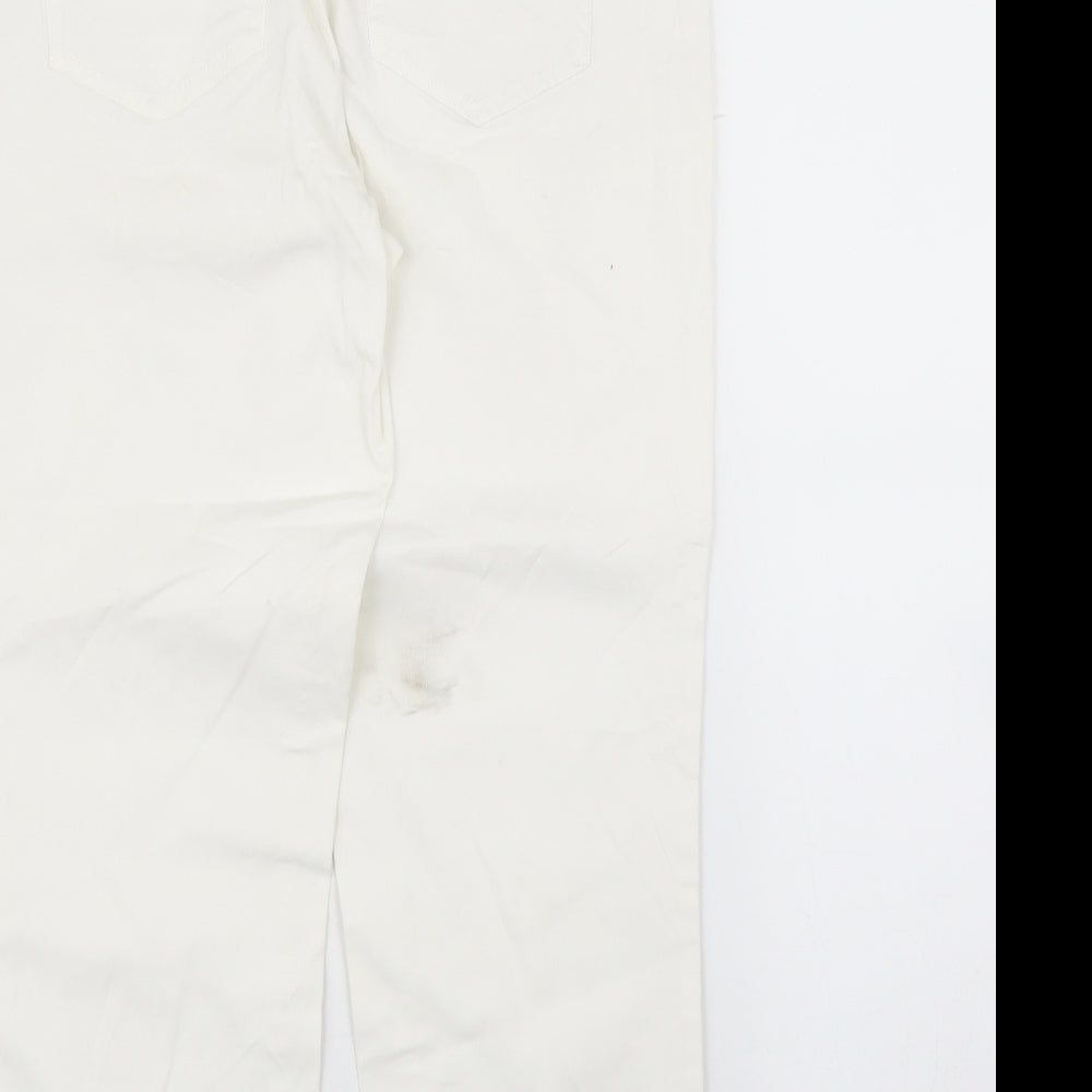 Cecil Womens White   Pedal Pusher Trousers Size 30 in L23 in