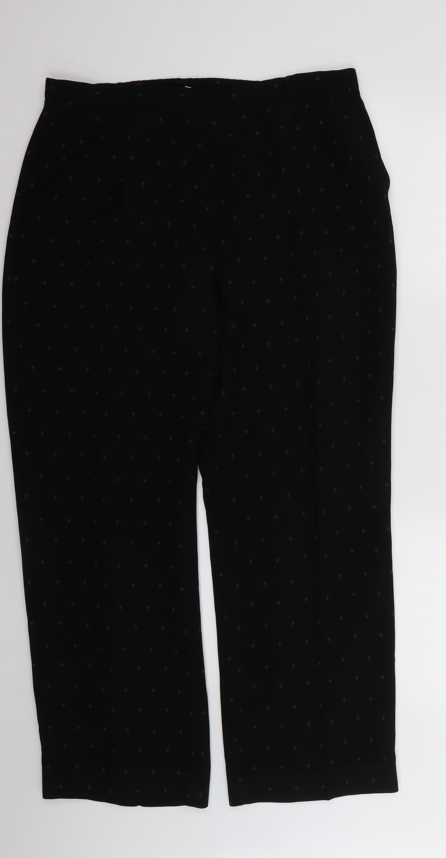 whimsy Womens Black Geometric  Trousers  Size 16 L26 in
