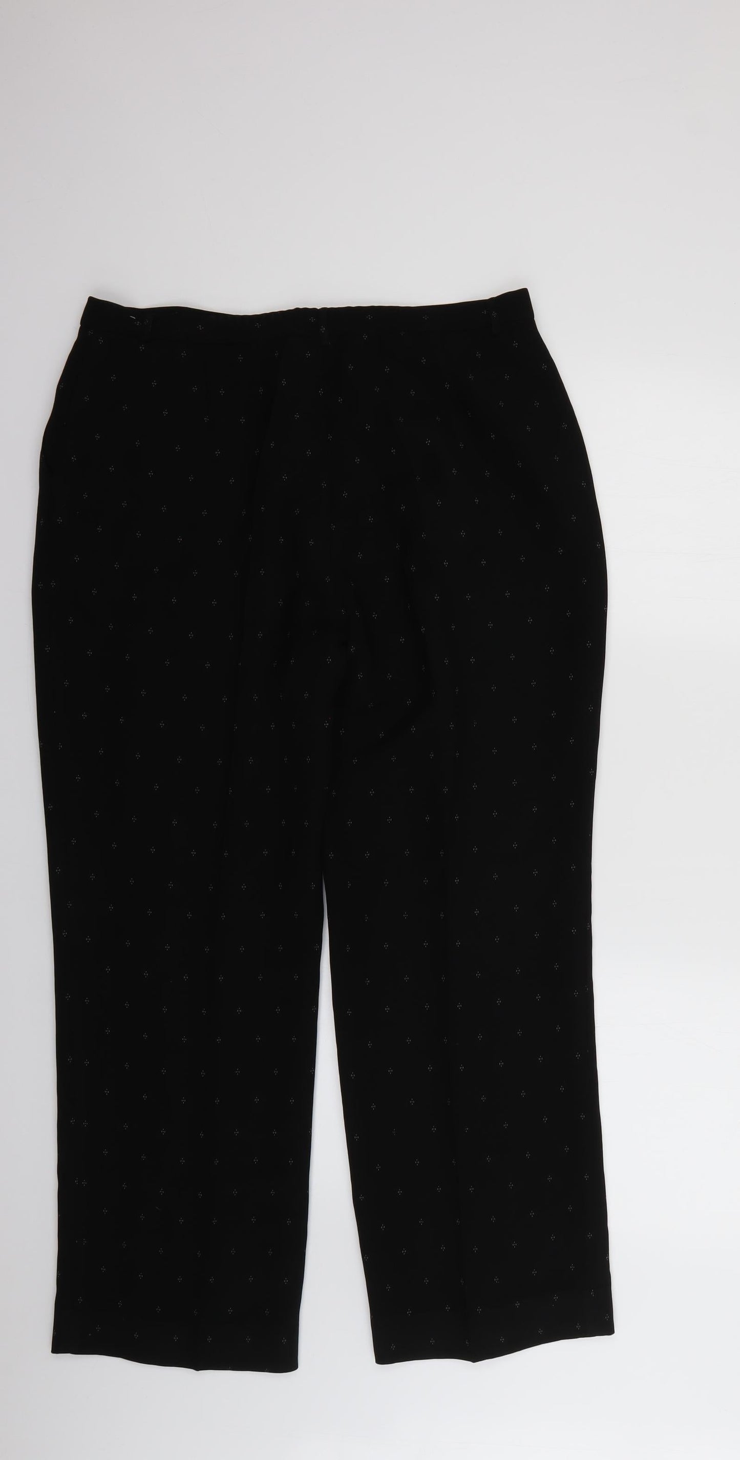 whimsy Womens Black Geometric  Trousers  Size 16 L26 in