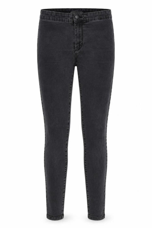 Front view of Denim & Co. women’s grey skinny jeans, size UK 8, 26-inch leg