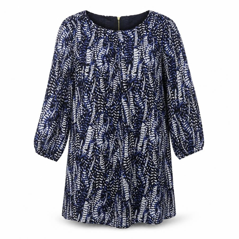 H&M  Womens Blue Animal Print  A-Line  Size 10