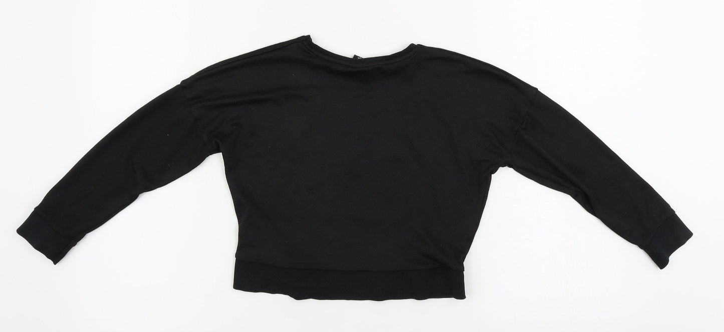 George Girls Black   Basic T-Shirt Size 8-9 Years