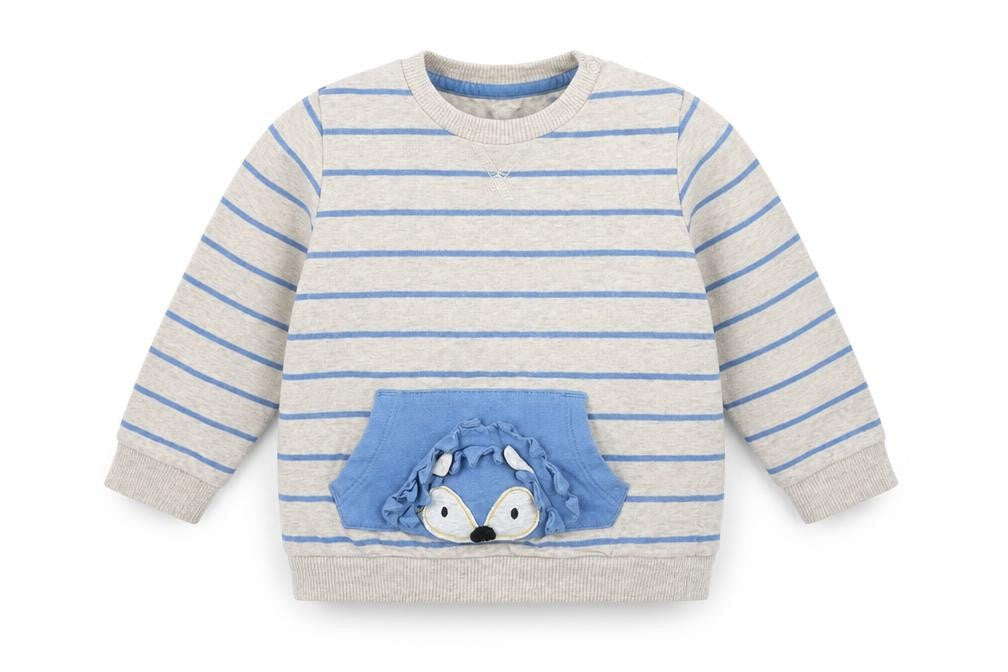 F&F  Boys Beige Striped  Pullover Jumper Size 9-12 Months