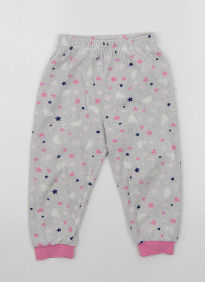 Additional front view of Primark Baby Grey Geometric Pyjama Pants, size 24, Months