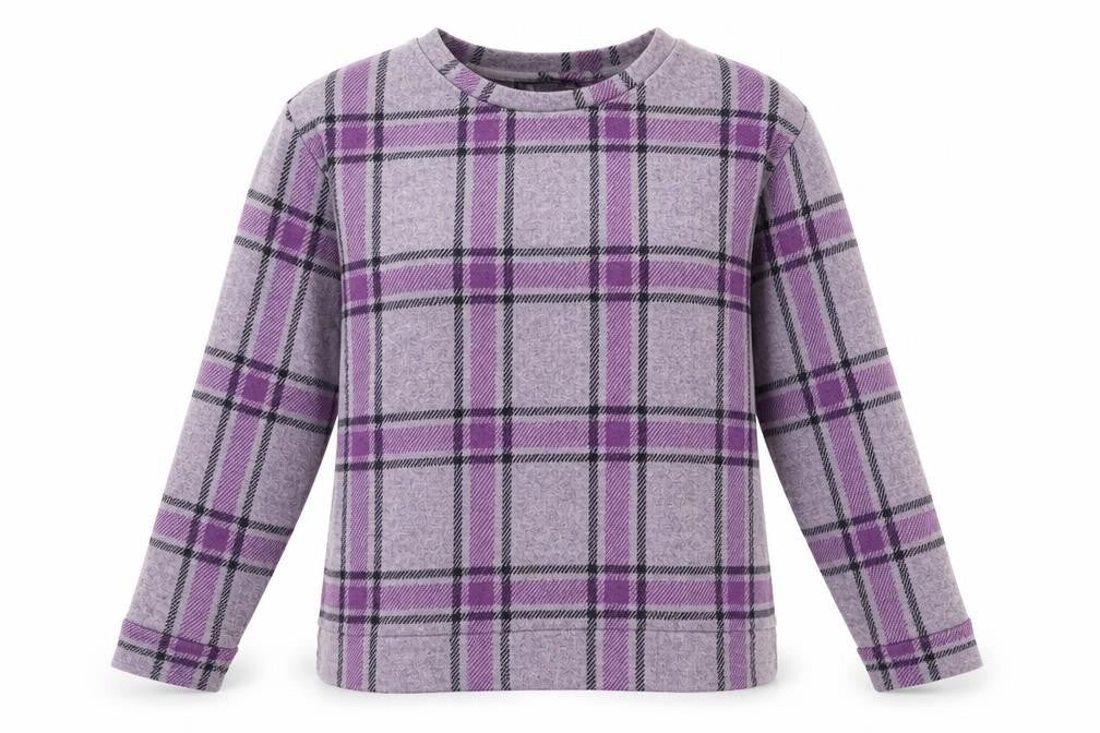 Marks & Spencer Womens Purple Check  Pullover Jumper Size 12