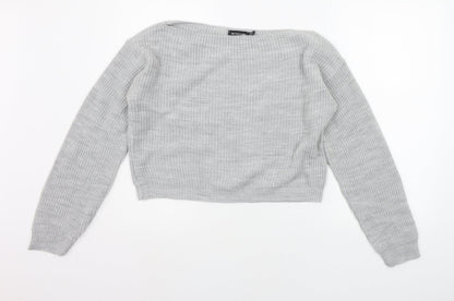 PRETTYLITTLETHING Womens Grey   Pullover Jumper Size 6