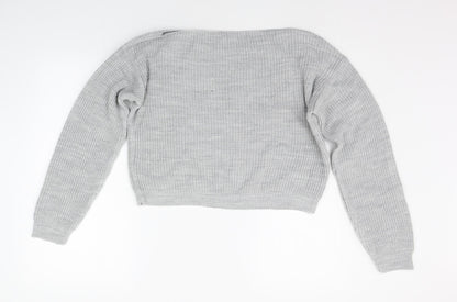 PRETTYLITTLETHING Womens Grey   Pullover Jumper Size 6