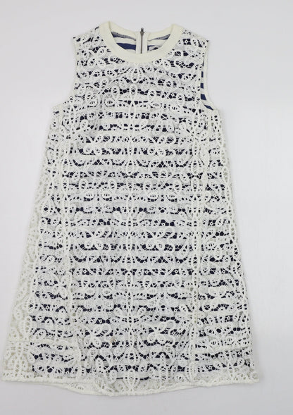 Next Womens Blue Striped  A-Line  Size 8