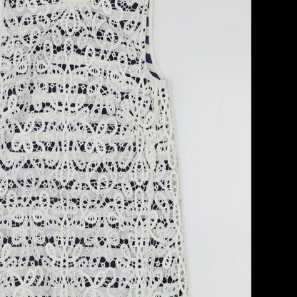 Next Womens Blue Striped  A-Line  Size 8