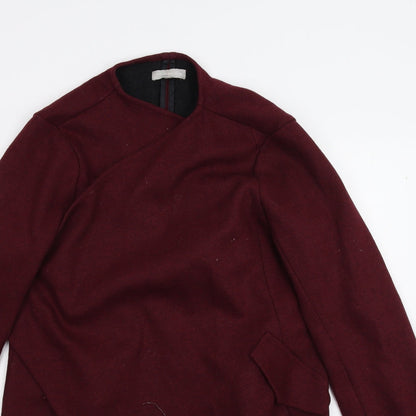 Close-up detail of Red Herring women’s red jacket, size UK 14