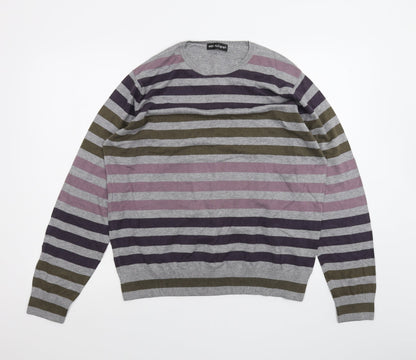 Marks & Spencer Womens Grey Striped  Pullover Jumper Size L