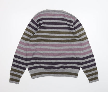Marks & Spencer Womens Grey Striped  Pullover Jumper Size L