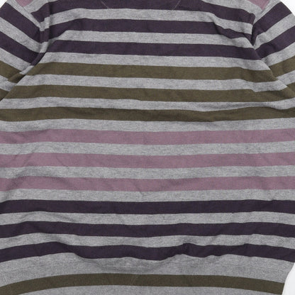 Marks & Spencer Womens Grey Striped  Pullover Jumper Size L