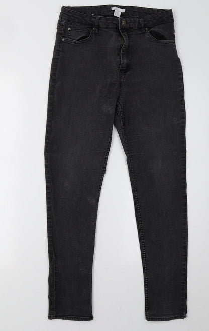H&M Womens Grey   Trousers  Size 8 L28 in