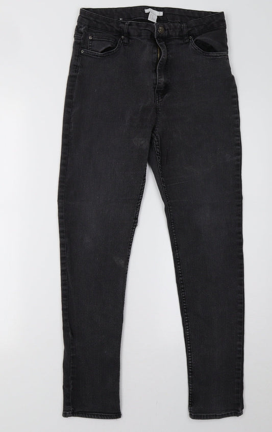 H&M Womens Grey   Trousers  Size 8 L28 in