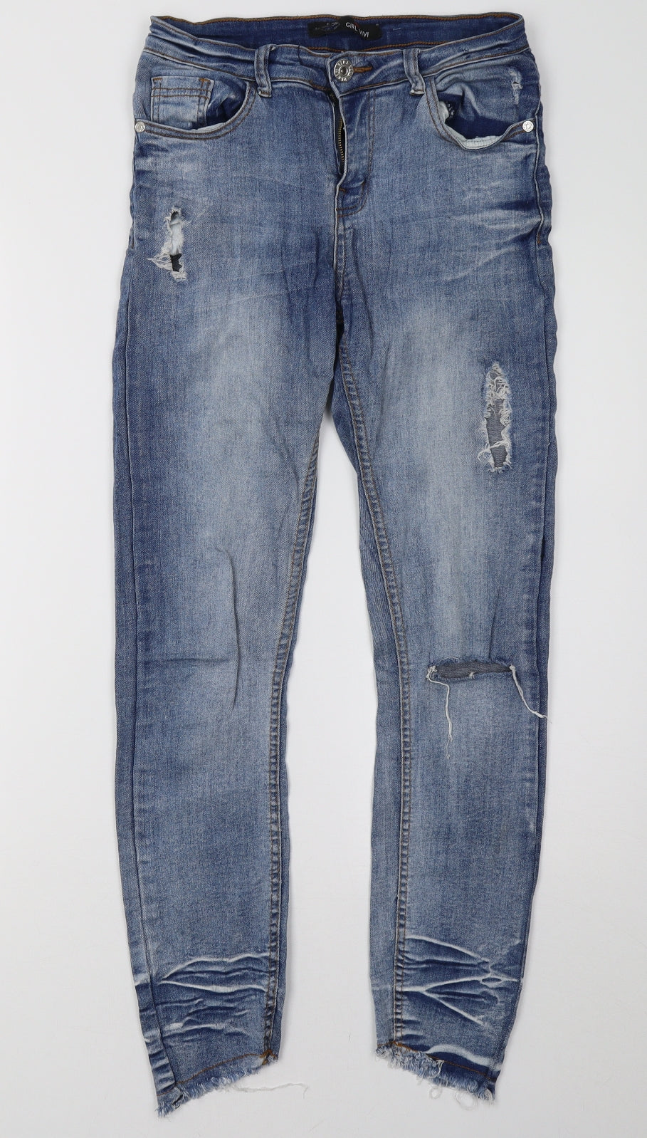 GIRL VIVI Womens Blue  Denim Skinny Jeans Size 8 L27 in