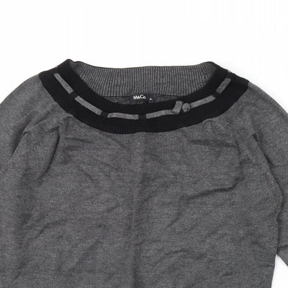 M&Co Womens Grey   Pullover Jumper Size M
