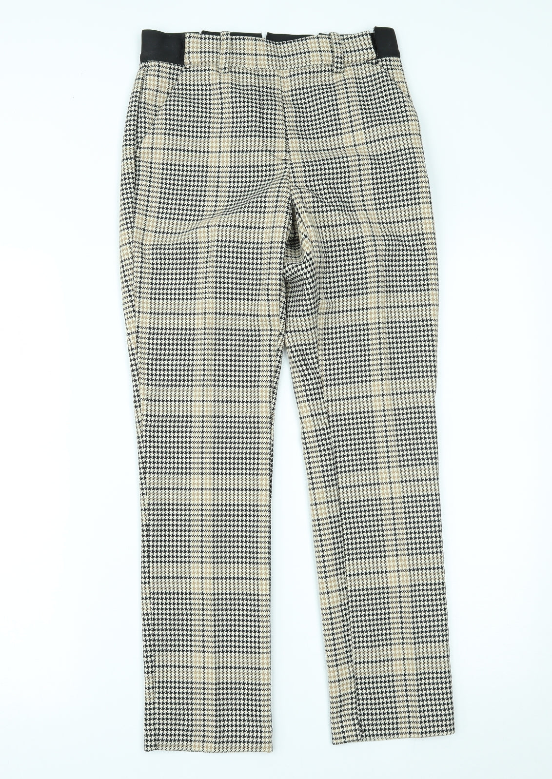 H&M Womens Yellow Houndstooth  Trousers  Size 6 L26 in