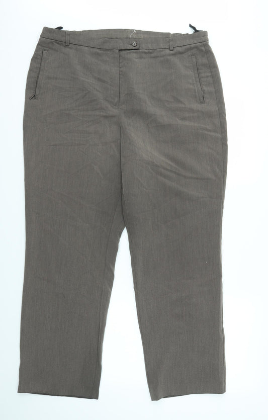 M&S Womens Brown   Dress Pants Trousers Size 18 L28 in