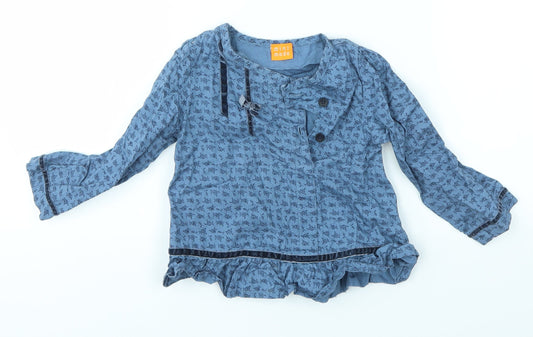 MINI MODE Girls Blue   Basic Blouse Size 18-24 Months