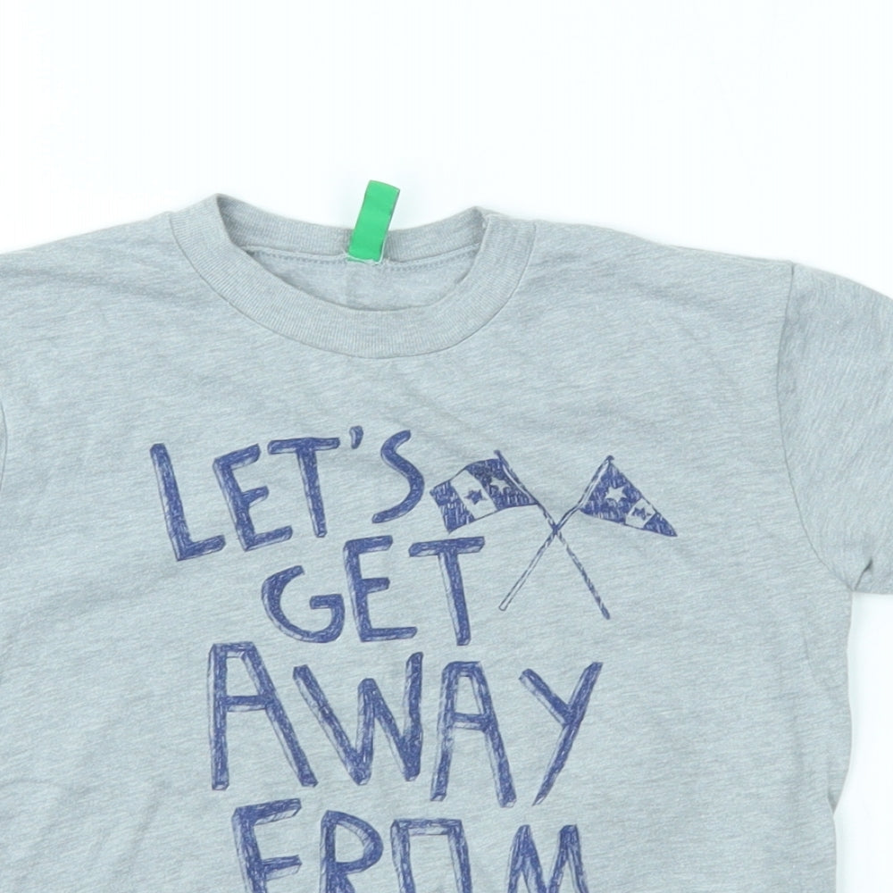 benetton Boys Grey   Basic T-Shirt Size 3-4 Years
