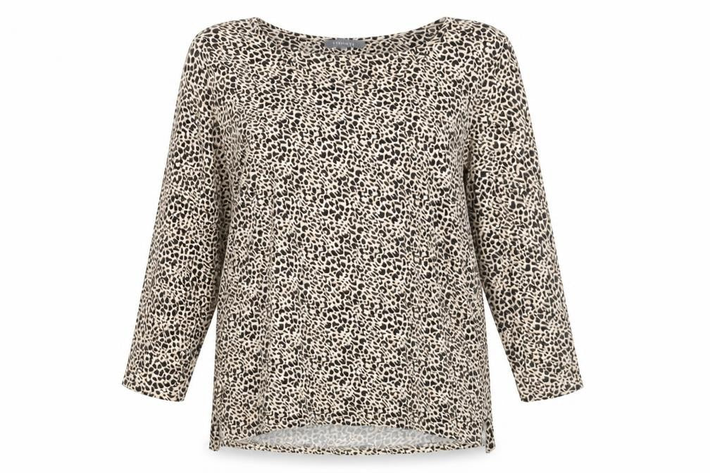 Principles Womens Beige Animal Print  Basic Blouse Size 14