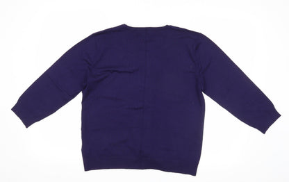Cable & Gauge Womens Blue   Cardigan Jumper Size L