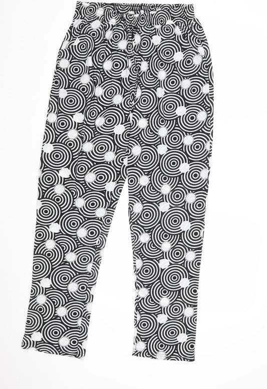 Preworn Womens Black Geometric  Trousers  Size S L30 in