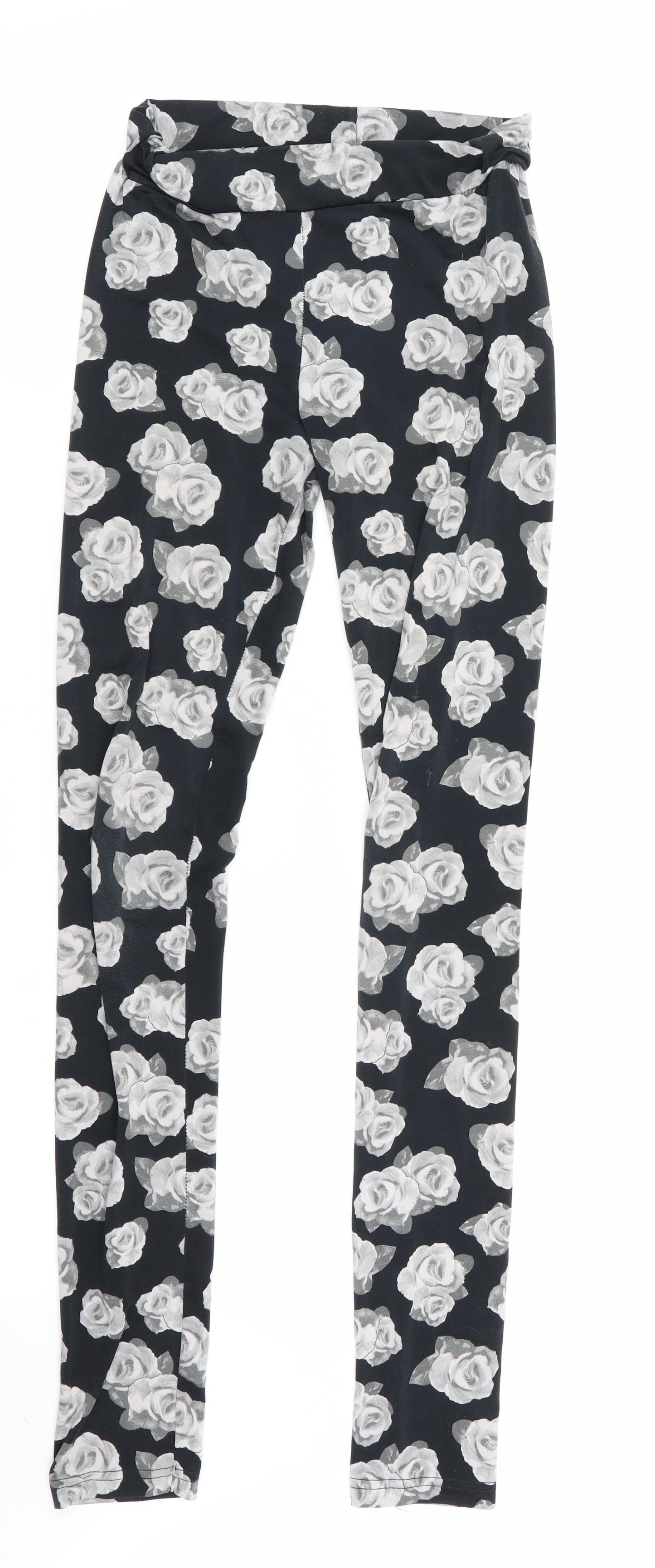 Divided Womens Black Floral  Jegging Leggings Size XS L29 in