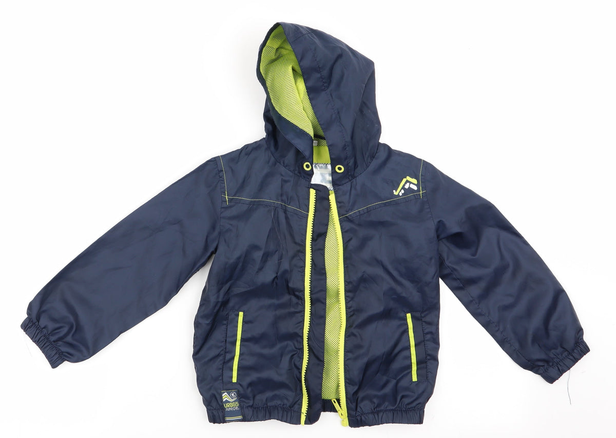 Additional front view of Urban Rascals boys’ blue parka coat, size 3-4, years