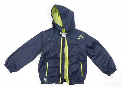 Additional front view of Urban Rascals boys’ blue parka coat, size 3-4, years