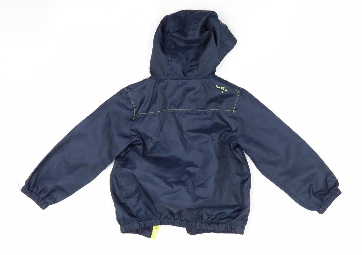 Back view of Urban Rascals boys’ blue parka coat, size 3-4, years
