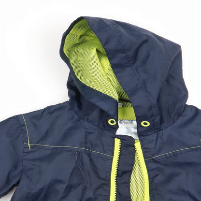 Close-up detail of Urban Rascals boys’ blue parka coat, size 3-4, years